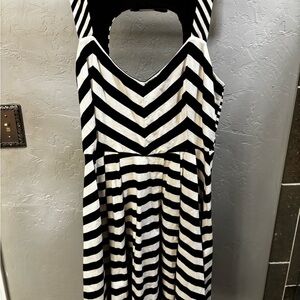 Black and White Striped Short Dress